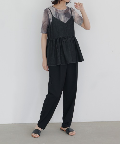 hellam（へラム）の「デニムペプラムビスチェ（キャミソール・レディース・ブラック/インディゴブルー・FREE）」の11枚目の写真