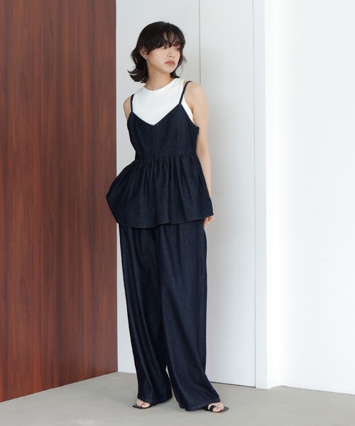 hellam（へラム）の「デニムペプラムビスチェ（キャミソール・レディース・ブラック/インディゴブルー・FREE）」の9枚目の写真
