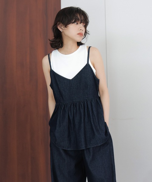 hellam（へラム）の「デニムペプラムビスチェ（キャミソール・レディース・ブラック/インディゴブルー・FREE）」の8枚目の写真
