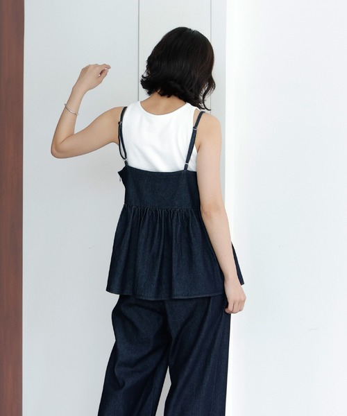 hellam（へラム）の「デニムペプラムビスチェ（キャミソール・レディース・ブラック/インディゴブルー・FREE）」の7枚目の写真