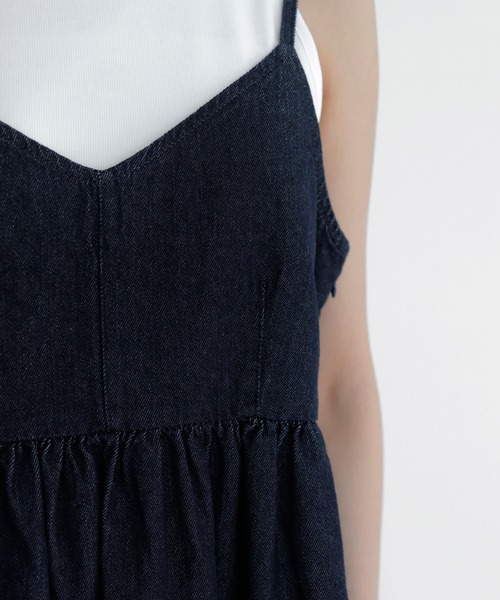 hellam（へラム）の「デニムペプラムビスチェ（キャミソール・レディース・ブラック/インディゴブルー・FREE）」の5枚目の写真