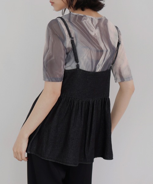 hellam（へラム）の「デニムペプラムビスチェ（キャミソール・レディース・ブラック/インディゴブルー・FREE）」の16枚目の写真