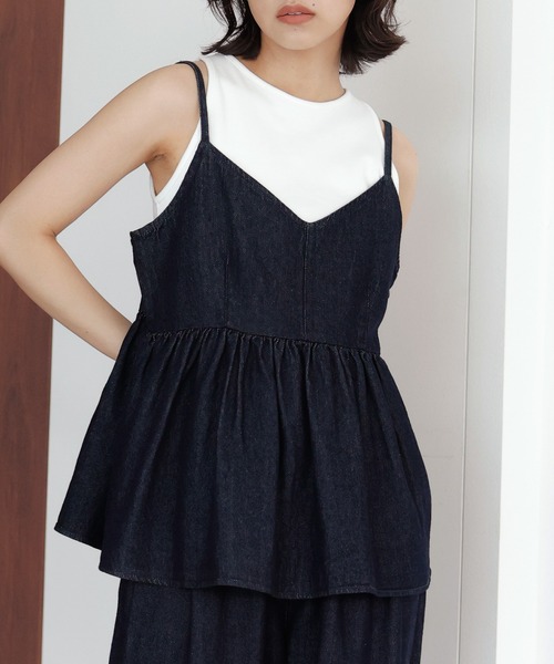 hellam（へラム）の「デニムペプラムビスチェ（キャミソール・レディース・ブラック/インディゴブルー・FREE）」の18枚目の写真