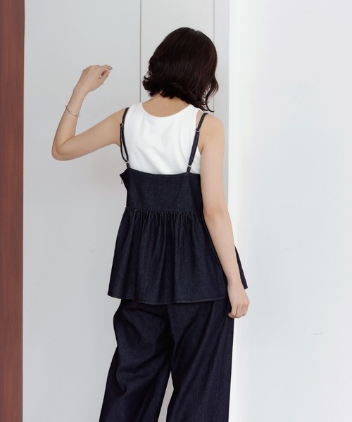 hellam（へラム）の「デニムペプラムビスチェ（キャミソール・レディース・ブラック/インディゴブルー・FREE）」の20枚目の写真