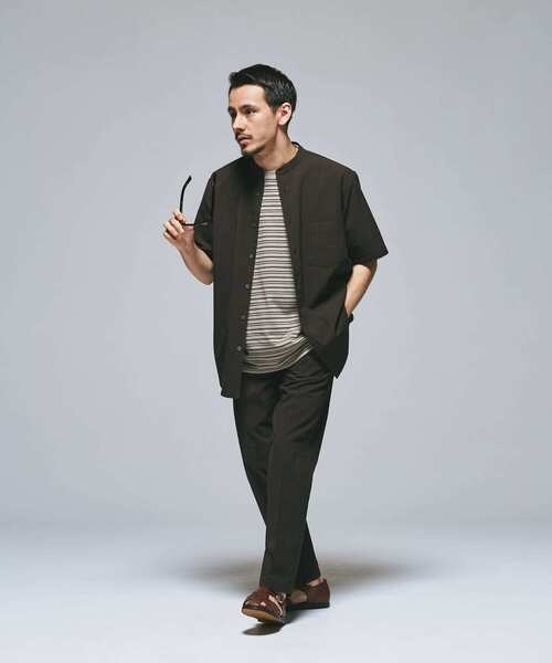 URBAN RESEARCH DOORS(アーバンリサーチドアーズ)の「『一部WEB限定』『UR TECH DRYLUXE』バンドカラーシャツ(シャツ/ブラウス・メンズ・ベージュ系その他/イエロー系その他/ブラック/グレー/ブラウン・SMALL/X-LARGE/LARGE/MEDIUM)」の6枚目の写真