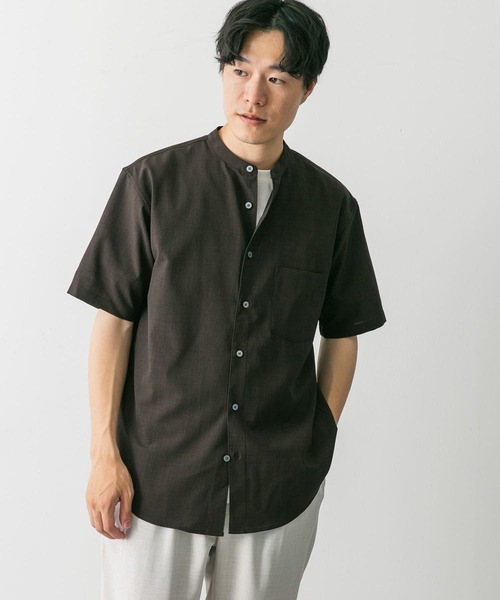 URBAN RESEARCH DOORS(アーバンリサーチドアーズ)の「『一部WEB限定』『UR TECH DRYLUXE』バンドカラーシャツ(シャツ/ブラウス・メンズ・ベージュ系その他/イエロー系その他/ブラック/グレー/ブラウン・SMALL/X-LARGE/LARGE/MEDIUM)」の14枚目の写真