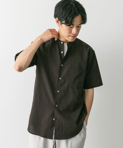 URBAN RESEARCH DOORS(アーバンリサーチドアーズ)の「『一部WEB限定』『UR TECH DRYLUXE』バンドカラーシャツ(シャツ/ブラウス・メンズ・ベージュ系その他/イエロー系その他/ブラック/グレー/ブラウン・SMALL/X-LARGE/LARGE/MEDIUM)」の15枚目の写真