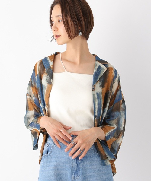 LEPSIM（レプシィム）の「ペイント柄シアーシャツ 117292（シャツ