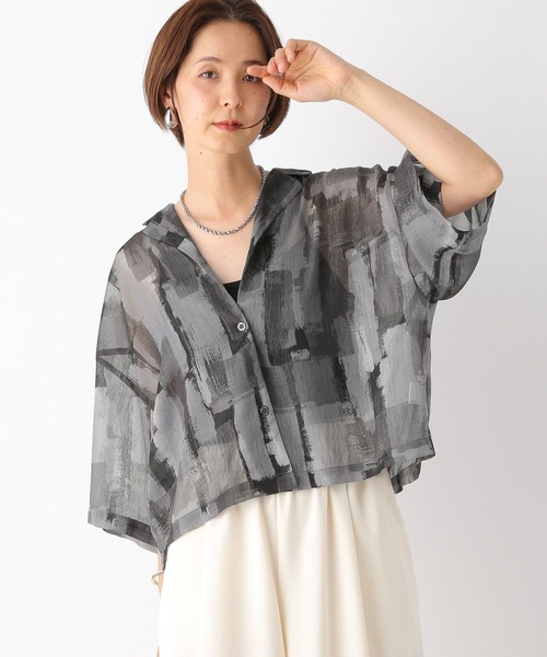 LEPSIM（レプシィム）の「ペイント柄シアーシャツ 117292（シャツ