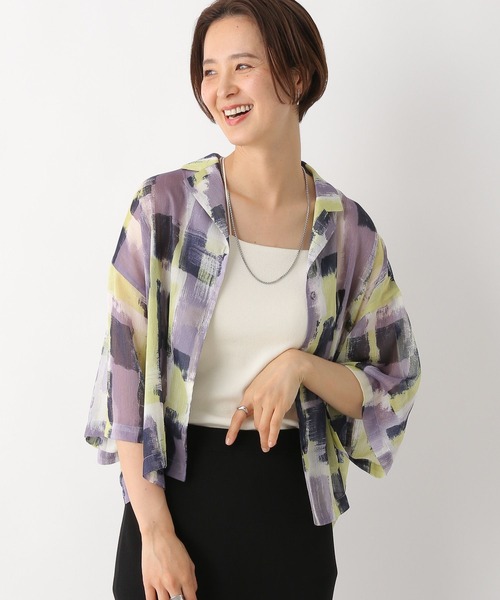 LEPSIM（レプシィム）の「ペイント柄シアーシャツ 117292（シャツ