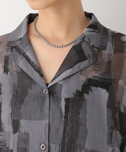 LEPSIM（レプシィム）の「ペイント柄シアーシャツ　117292（シャツ/ブラウス・レディース・ブラック/ライトパープル/ブルー・FREE）」の13枚目の写真