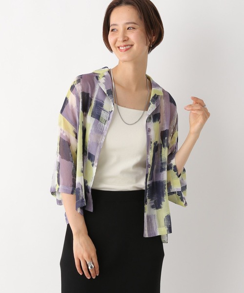 LEPSIM（レプシィム）の「ペイント柄シアーシャツ　117292（シャツ/ブラウス・レディース・ブラック/ライトパープル/ブルー・FREE）」の18枚目の写真