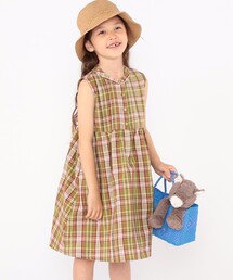 SHIPS（シップス）の「SHIPS KIDS:100～130cm / コットン チェック ノースリーブ ワンピース（ワンピース・キッズ）」
