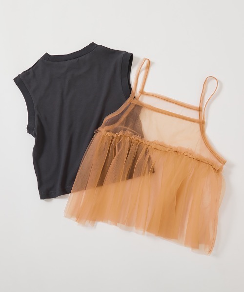 devirock（デビロック）の「チュールキャミ ＆ プリントTシャツ 2点セット（Tシャツ/カットソー・キッズ・ホワイト系その他2/ホワイト系その他/スミクロ・160cm/140cm/110cm/150cm/130cm/120cm/100cm）」の12枚目の写真