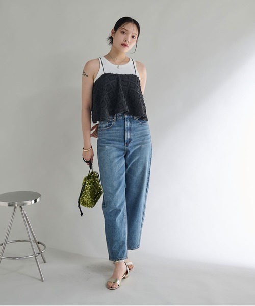 新品 CARLA カーラ Fluffy cami フラッフィーキャミ CARLA Fluffy cami ブラック カーラ フラッフィー キャミソール