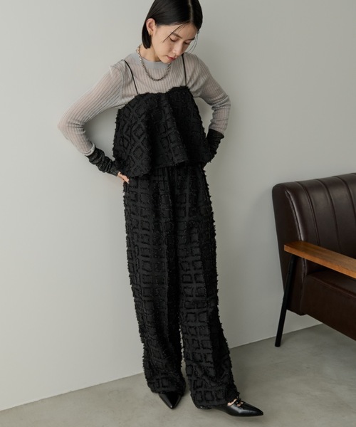 セール】ジャガードフレアキャミ（キャミソール）｜Shelly