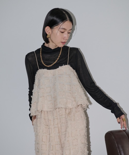 セール】ジャガードフレアキャミ（キャミソール）｜Shelly island