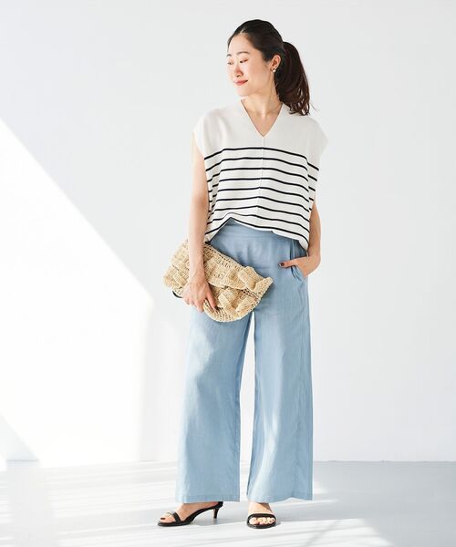 le.coeur blanc（ルクールブラン）の「ガーターアミコクーンシルエットニット（ニット/セーター・レディース・ホワイト系その他/サックスブルー/ネイビー/ピンク・38）」の10枚目の写真