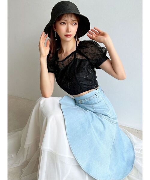 RESEXXY(リゼクシー)の「スパンコールレースブラウス(シャツ/ブラウス・レディース・ホワイト/イエロー/ブラック・FREE)」の8枚目の写真