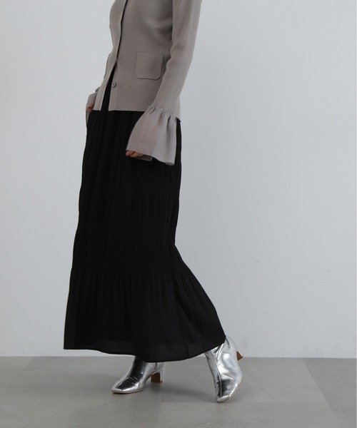 N.（N. Natural Beauty Basic）（エヌエヌナチュラルビューティーベーシック）の「◆マジョリカプリーツスカート（スカート・レディース・ブラウン/ブラック・MEDIUM）」の4枚目の写真