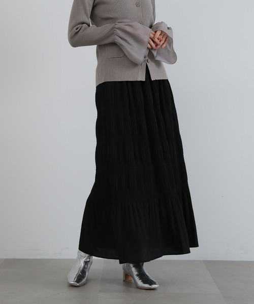 N.（N. Natural Beauty Basic）（エヌエヌナチュラルビューティーベーシック）の「◆マジョリカプリーツスカート（スカート・レディース・ブラウン/ブラック・MEDIUM）」の5枚目の写真