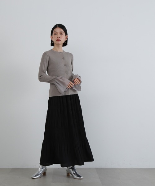 N.（N. Natural Beauty Basic）（エヌエヌナチュラルビューティーベーシック）の「◆マジョリカプリーツスカート（スカート・レディース・ブラウン/ブラック・MEDIUM）」の6枚目の写真