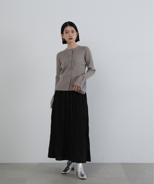 N.（N. Natural Beauty Basic）（エヌエヌナチュラルビューティーベーシック）の「◆マジョリカプリーツスカート（スカート・レディース・ブラウン/ブラック・MEDIUM）」の7枚目の写真