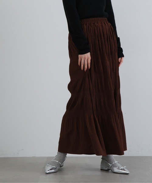 N.（N. Natural Beauty Basic）（エヌエヌナチュラルビューティーベーシック）の「◆マジョリカプリーツスカート（スカート・レディース・ブラウン/ブラック・MEDIUM）」の10枚目の写真