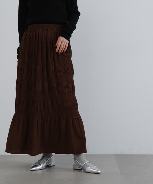 N.（N. Natural Beauty Basic）（エヌエヌナチュラルビューティーベーシック）の「◆マジョリカプリーツスカート（スカート・レディース・ブラウン/ブラック・MEDIUM）」の15枚目の写真