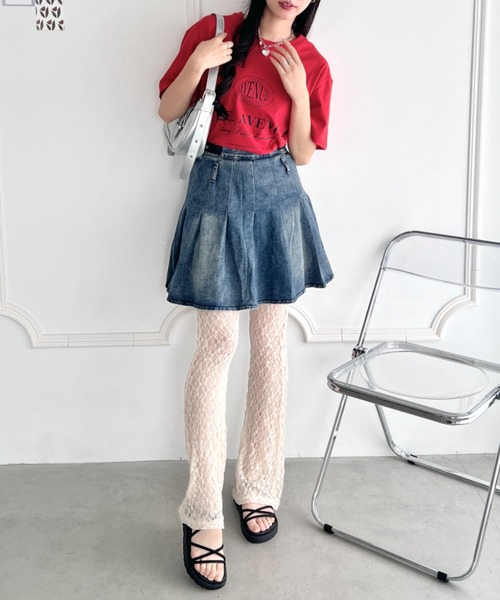 SOLLON.（ソルロン）の「レースフレアパンツ/レギンスパンツ（その他パンツ・レディース・ピンク/ホワイト/ブラック/アイボリー・FREE）」の12枚目の写真