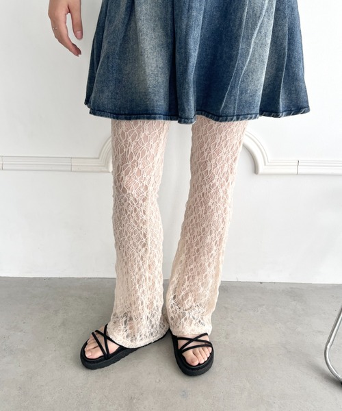 SOLLON.（ソルロン）の「レースフレアパンツ/レギンスパンツ（その他パンツ・レディース・ピンク/ホワイト/ブラック/アイボリー・FREE）」の11枚目の写真