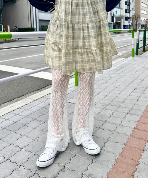 SOLLON.（ソルロン）の「レースフレアパンツ/レギンスパンツ（その他パンツ・レディース・ピンク/ホワイト/ブラック/アイボリー・FREE）」の18枚目の写真