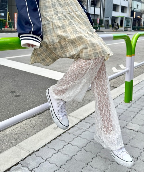 SOLLON.（ソルロン）の「レースフレアパンツ/レギンスパンツ（その他パンツ・レディース・ピンク/ホワイト/ブラック/アイボリー・FREE）」の21枚目の写真