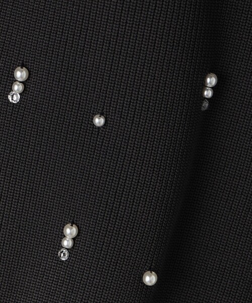 NOLLEY’S（ノーリーズ）の「《手洗い可能》パールビジュー片畦カーディガン（カーディガン/ボレロ・レディース・アイボリー/ブラック/チャコールグレー・38）」の14枚目の写真