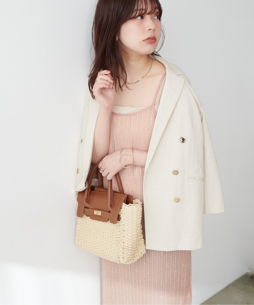 natural couture(ナチュラルクチュール)の「【WEB限定】ドビーストライプシアーキャミワンピース(ワンピース・レディース・ブラック/アイボリー/オレンジ・FREE)」の17枚目の写真