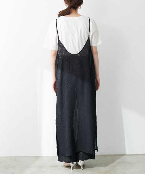 natural couture(ナチュラルクチュール)の「【WEB限定】ドビーストライプシアーキャミワンピース(ワンピース・レディース・ブラック/アイボリー/オレンジ・FREE)」の21枚目の写真