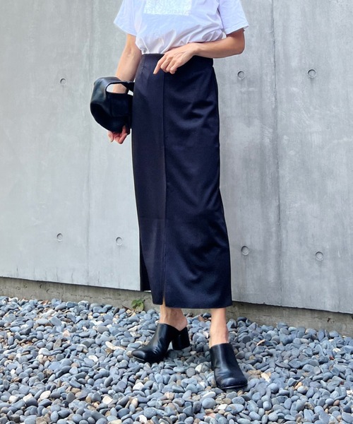 y/m by Yukie(イムバイユキエ)の「ポンチナロースカート(スカート・レディース・ブラック/オリーブ・FREE)」の2枚目の写真