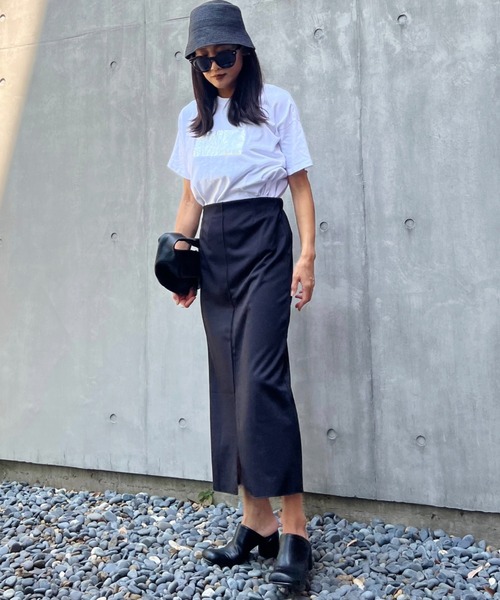 y/m by Yukie(イムバイユキエ)の「ポンチナロースカート(スカート・レディース・ブラック/オリーブ・FREE)」の16枚目の写真