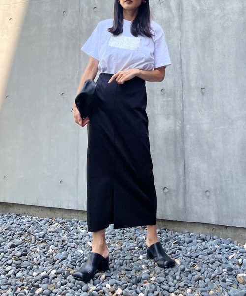 y/m by Yukie(イムバイユキエ)の「ポンチナロースカート(スカート・レディース・ブラック/オリーブ・FREE)」の9枚目の写真