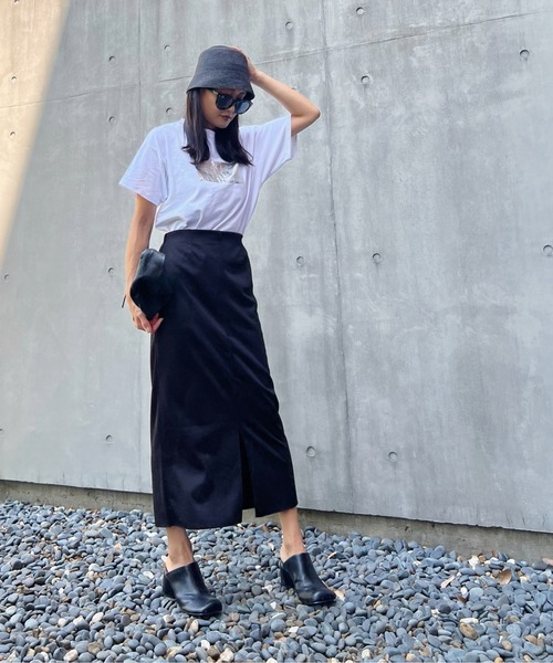 y/m by Yukie(イムバイユキエ)の「ポンチナロースカート(スカート・レディース・ブラック/オリーブ・FREE)」の22枚目の写真