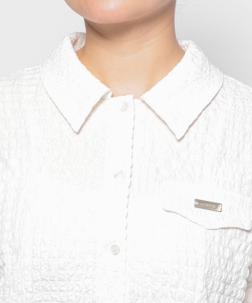 3.3 Field Trip （3.3フィールドトリップ）の「3.3 Field Trip／ドロストエンボスシャツ（シャツ/ブラウス・レディース・ホワイト/ブラック・FREE）」の21枚目の写真