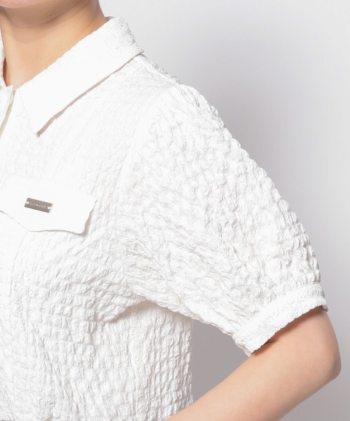 3.3 Field Trip （3.3フィールドトリップ）の「3.3 Field Trip／ドロストエンボスシャツ（シャツ/ブラウス・レディース・ホワイト/ブラック・FREE）」の20枚目の写真