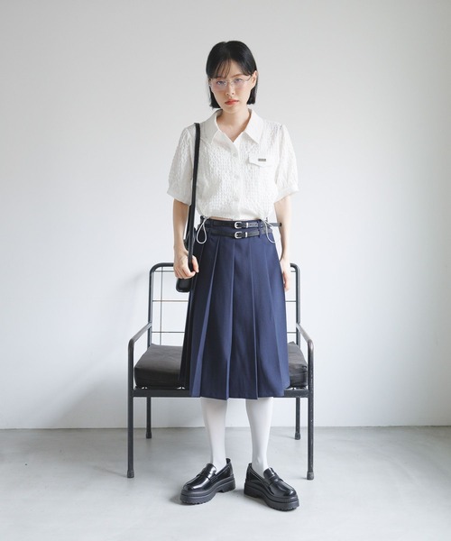 3.3 Field Trip （3.3フィールドトリップ）の「3.3 Field Trip／ドロストエンボスシャツ（シャツ/ブラウス・レディース・ホワイト/ブラック・FREE）」の9枚目の写真