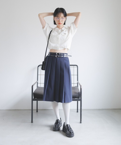 3.3 Field Trip （3.3フィールドトリップ）の「3.3 Field Trip／ドロストエンボスシャツ（シャツ/ブラウス・レディース・ホワイト/ブラック・FREE）」の7枚目の写真