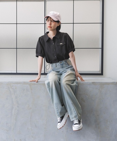 3.3 Field Trip （3.3フィールドトリップ）の「3.3 Field Trip／ドロストエンボスシャツ（シャツ/ブラウス・レディース・ホワイト/ブラック・FREE）」の13枚目の写真