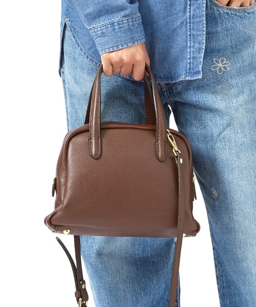 AULENTTI(オウレンティ)の「【AULENTTI/オウレンティ】2WAY ボストンバッグ / ショルダーバッグ / 本革(ハンドバッグ・レディース・ブラウン/ブラック・フリー)」の2枚目の写真