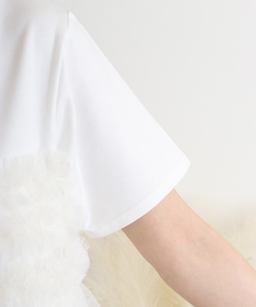 atONE(アットワン)の「プリーツチュールドッキングTシャツ(Tシャツ/カットソー・レディース・ブラック/オフホワイト・F)」の20枚目の写真