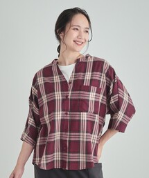 SHOO・LA・RUE | 暑い時期もさらりと着られる 7分袖チェックシャツ(シャツ/ブラウス)
