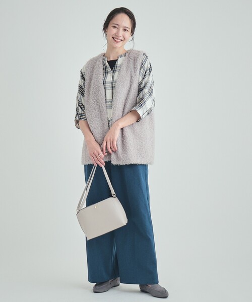 SHOO・LA・RUE（シューラルー）の「◆【洗える】暑い時期もさらりと着られる 7分袖チェックシャツ（シャツ/ブラウス・レディース・ホワイト系4/ワイン系1/ブラック系1・03/02/04）」の18枚目の写真