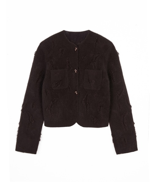 JNBY（ジェーエヌビーワイ）の「Vintage Knit Jacket / ヴィンテージニットジャケット（ニット/セーター・レディース・ブラック/ブラウン・38/36/40）」の10枚目の写真